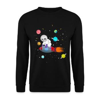 Zukünftiger Astronaut Pandabär Zoowärter Wildtiere - Unisex Pullover - Schwarz - Vorne - Alina (178cm) & Michal (187cm)