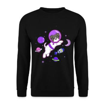 Puppy Dog Owner Astronaut - Unisex Sweatshirt - black - Front - Alina (178cm) & Michal (187cm)