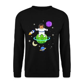 Astronaut Lovers Cat Owners - Unisex Sweatshirt - black - Front - Alina (178cm) & Michal (187cm)