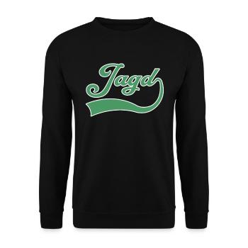 Wandern Schriftzug - Unisex Pullover - Schwarz - Vorne - Alina (178cm) & Michal (187cm)