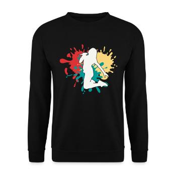 Singen Sängerin Silhouette - Unisex Pullover - Schwarz - Vorne - Alina (178cm) & Michal (187cm)