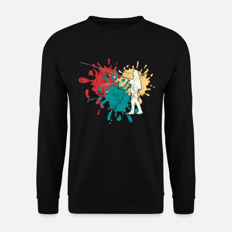 Fishing Angler Silhouette - Unisex Sweatshirt - black