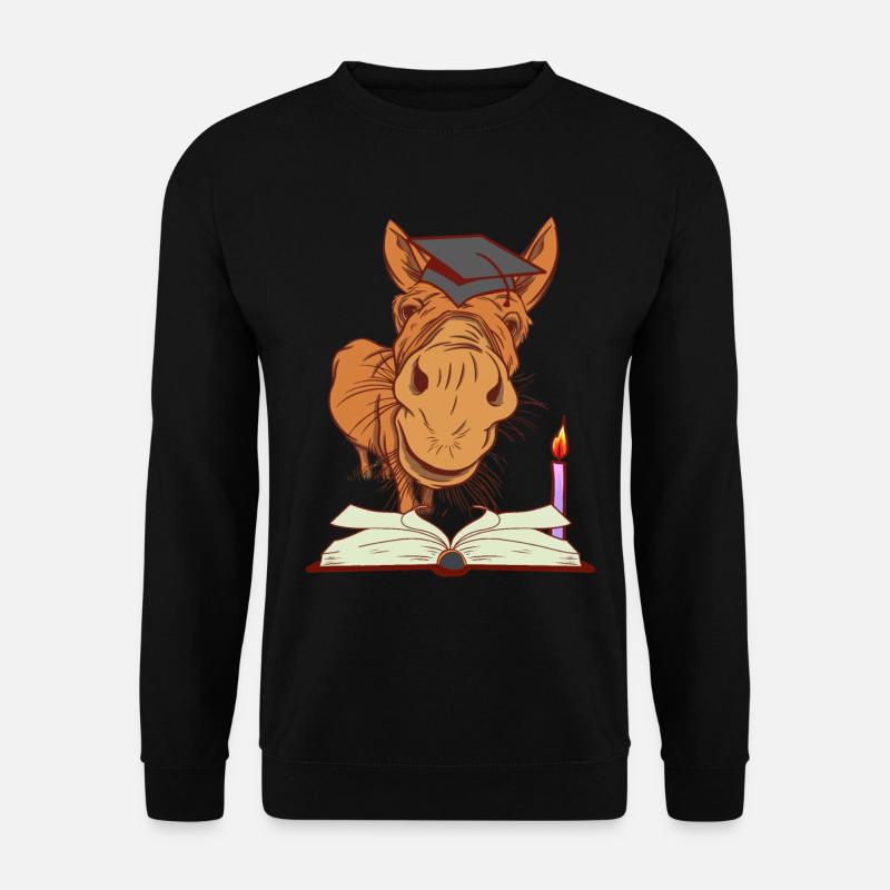 Studi di apprendimento notturno dello studente di mulo dell'asino - Felpa unisex - nero