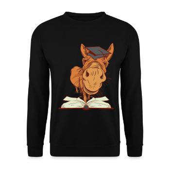 Inscription à l’âne mule en première année intelligente - Sweat-shirt Unisexe - noir - Devant - Alina (178cm) & Michal (187cm)