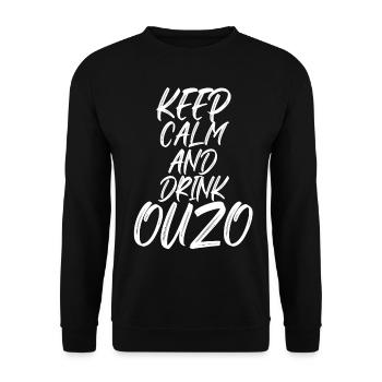 Ouzo disant pour les Grecs Un ouzo par jour - Sweat-shirt Unisexe - noir - Devant - Alina (178cm) & Michal (187cm)