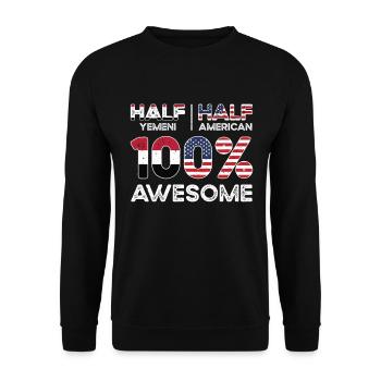 Geborener Jemenit Jemen Amerikaner USA - Unisex Pullover - Schwarz - Vorne - Alina (178cm) & Michal (187cm)