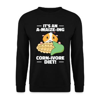 Cute Animal Hamster Corn Pet Food Hamster Lover - Unisex Sweatshirt - black - Front - Alina (178cm) & Michal (187cm)