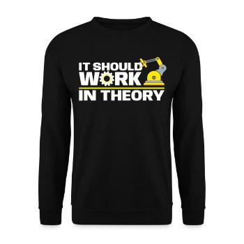 It Should Work In Theory For Robotic Enginners - Unisex Pullover - Schwarz - Vorne - Alina (178cm) & Michal (187cm)