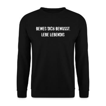 Pilates - Beweg dich bewusst, lebe lebendig - Unisex Pullover - Schwarz - Vorne - Alina (178cm) & Michal (187cm)
