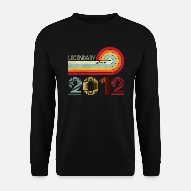 2012 Geburtstag Legendary since Vintage Rainbow - Unisex Pullover - Schwarz