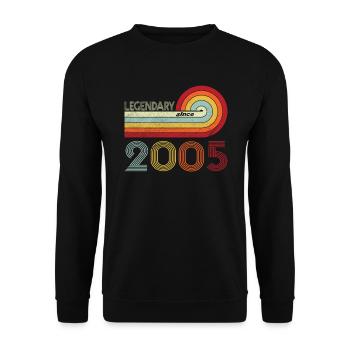 2005 Birthday Legendary since Vintage Rainbow - Unisex Sweatshirt - black - Front - Alina (178cm) & Michal (187cm)