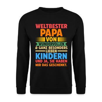 Papa Vater Vatertag - Unisex Pullover - Schwarz - Vorne - Alina (178cm) & Michal (187cm)