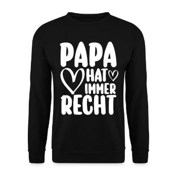 Papa Vater Vatertag - Unisex Pullover - Schwarz - Vorne - Alina (178cm) & Michal (187cm)