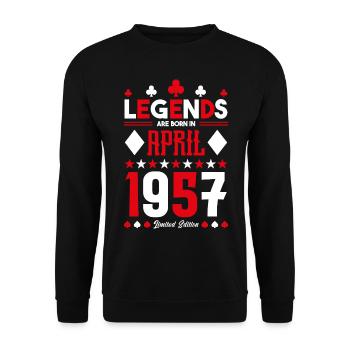 cadeau d'anniversaire avril 1957. jeux de carte. - Sweat-shirt Unisexe - noir - Devant - Alina (178cm) & Michal (187cm)