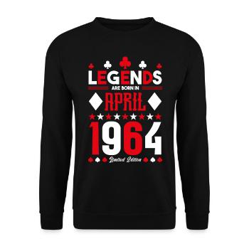 cadeau d'anniversaire avril 1964. jeux de carte. - Sweat-shirt Unisexe - noir - Devant - Alina (178cm) & Michal (187cm)