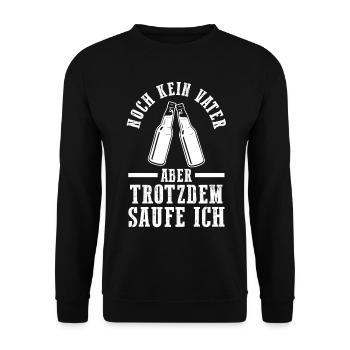 Papa Vater Bier Vatertag - Unisex Pullover - Schwarz - Vorne - Alina (178cm) & Michal (187cm)