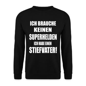 Stiefvater Geburtstag - Unisex Pullover - Schwarz - Vorne - Alina (178cm) & Michal (187cm)
