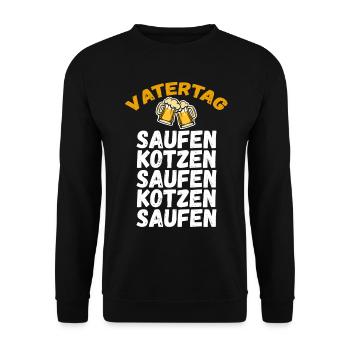 Papa Vater Bier Vatertag - Unisex Pullover - Schwarz - Vorne - Alina (178cm) & Michal (187cm)