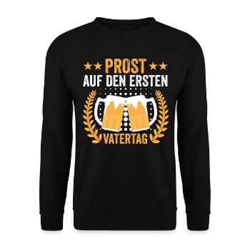 Papa Vater Bier Vatertag - Unisex Pullover - Schwarz - Vorne - Alina (178cm) & Michal (187cm)