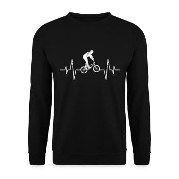 BMX Heartbeat - Unisex Sweatshirt - black - Front - Alina (178cm) & Michal (187cm)