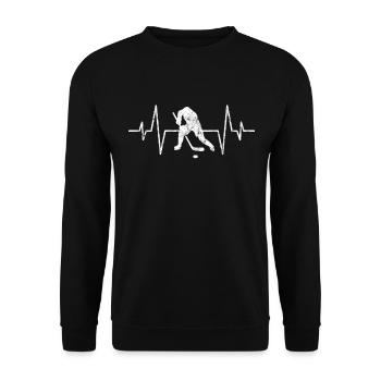Battement de cœur de hockey sur glace - Sweat-shirt Unisexe - noir - Devant - Alina (178cm) & Michal (187cm)