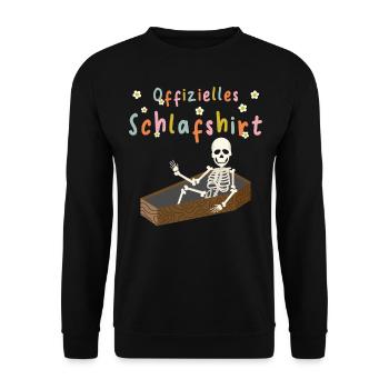 Skelett Offizielles Schlafshirt - Unisex Pullover - Schwarz - Vorne - Alina (178cm) & Michal (187cm)