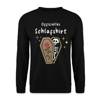 Skelett Offizielles Schlafshirt - Unisex Pullover - Schwarz - Vorne - Alina (178cm) & Michal (187cm)