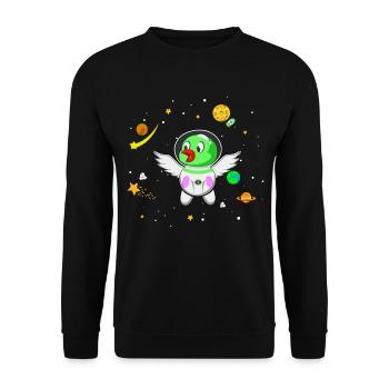 Future astronaut Vogel - Unisex Sweatshirt - black - Front - Alina (178cm) & Michal (187cm)