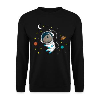 Cobaye de l’astronaute Capybara - Sweat-shirt Unisexe - noir - Devant - Alina (178cm) & Michal (187cm)