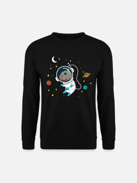 Astronauta Capybara świnka morska - Bluza unisex - czarny