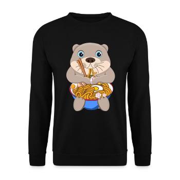 Nudelsuppe Otterliebhaber Tier Meeresbiologe - Unisex Pullover - Schwarz - Vorne - Alina (178cm) & Michal (187cm)