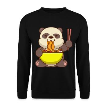 Panda Ramen Japanisches Essen - Unisex Pullover - Schwarz - Vorne - Alina (178cm) & Michal (187cm)