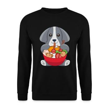 Chien de nouilles ramen japonais - Sweat-shirt Unisexe - noir - Devant - Alina (178cm) & Michal (187cm)