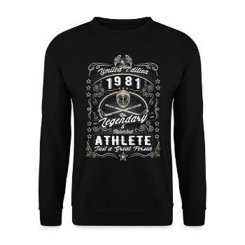 Vintage 1981 Hockey sur glace Cadeau d’anniversaire Hobby - Sweat-shirt Unisexe - noir - Devant - Alina (178cm) & Michal (187cm)