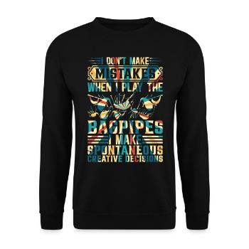 I Don't Make Mistakes When I Play The Bagpipes - B - Unisex Sweatshirt - black - Front - Alina (178cm) & Michal (187cm)