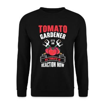 Tomato Gardening Lover Lustiger Gärtner - Unisex Pullover - Schwarz - Vorne - Alina (178cm) & Michal (187cm)