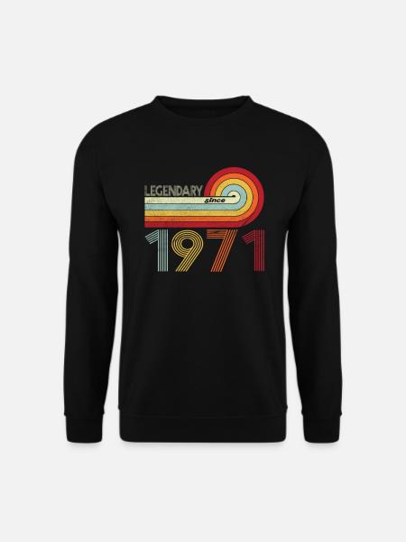 1971 Geburtstag Legendary since Vintage Rainbow - Unisex Pullover - Schwarz