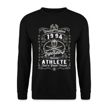 Vintage 1994 Ice Hockey Geburtstag Geschenk Hobby - Unisex Pullover - Schwarz - Vorne - Alina (178cm) & Michal (187cm)