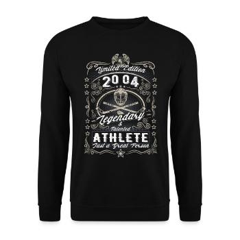 Vintage 2004 Ice Hockey Geburtstag Geschenk Hobby - Unisex Pullover - Schwarz - Vorne - Alina (178cm) & Michal (187cm)