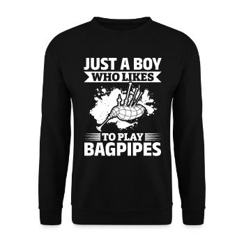 Joueur de cornemuse - Juste un garçon qui aime jouer au bagp - Sweat-shirt Unisexe - noir - Devant - Alina (178cm) & Michal (187cm)
