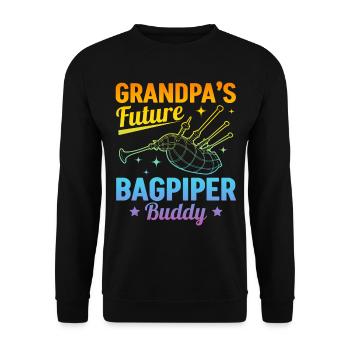 Grandpa’s Future Bagpiper Buddy - Baby Bagpiper - Sweat-shirt Unisexe - noir - Devant - Alina (178cm) & Michal (187cm)