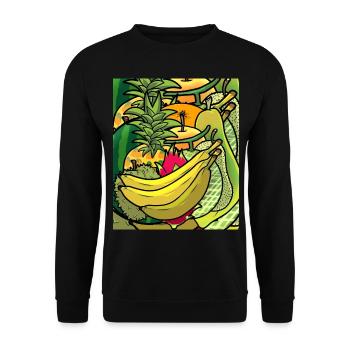 Été fruits exotiques juteux fruits fruits vitamines - Sweat-shirt Unisexe - noir - Devant - Alina (178cm) & Michal (187cm)