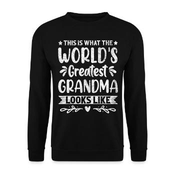 Voici à quoi ressemble la plus grande grand-mère du monde - Sweat-shirt Unisexe - noir - Devant - Alina (178cm) & Michal (187cm)