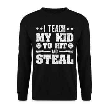 J’apprends à mon enfant à frapper et à voler un parent de baseball - Sweat-shirt Unisexe - noir - Devant - Alina (178cm) & Michal (187cm)