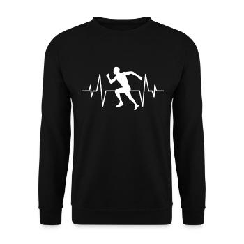 Jogging Jogger heartbeat - Unisex Sweatshirt - black - Front - Alina (178cm) & Michal (187cm)