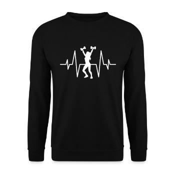 Gym fille battement de cœur - Sweat-shirt Unisexe - noir - Devant - Alina (178cm) & Michal (187cm)