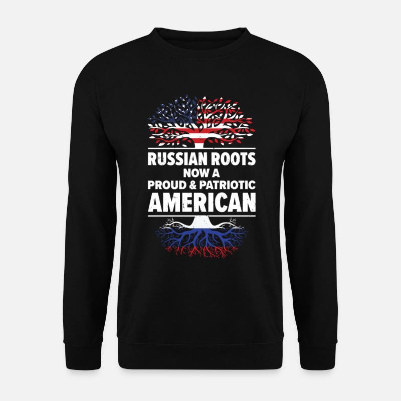 Geboren Russisch Russland Amerikanisch USA - Unisex Pullover - Schwarz