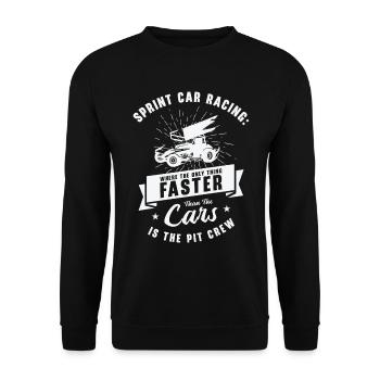 Sprint Car Dirt Track Racing - Unisex Pullover - Schwarz - Vorne - Alina (178cm) & Michal (187cm)