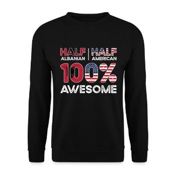 Halb Albaner Albanien Amerikaner USA - Unisex Pullover - Schwarz - Vorne - Alina (178cm) & Michal (187cm)