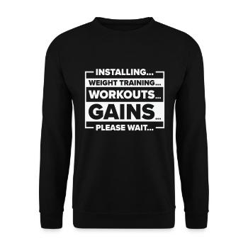Installieren von Gewichtstraining Gym Lover - Unisex Pullover - Schwarz - Vorne - Alina (178cm) & Michal (187cm)